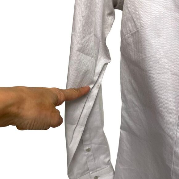 BROOKS BROTHERS Grey Cotton Button Front Long Sleeve Shirt Blouse 10 - Picture 10 of 10